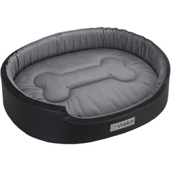 Owalne legowisko ortopedyczne kojec dla psa Welsti szary XL 80x67 antypoślizgowy