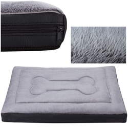 Legowisko materac dla psa Welsti szary futerko kość M 70x50 wigofil