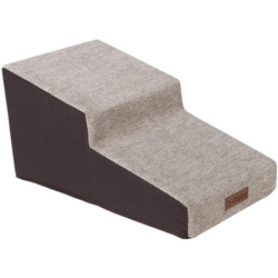 Schody dla psa 30cm 2 pochylne stopnie beżowo-brązowe