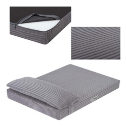 Legowisko materac dla psa Welsti szary sztruks XL 130x90 antypoślizgowy