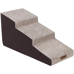 Schody dla psa Welsti 40cm 3 pochylne stopnie beżowo-brązowe